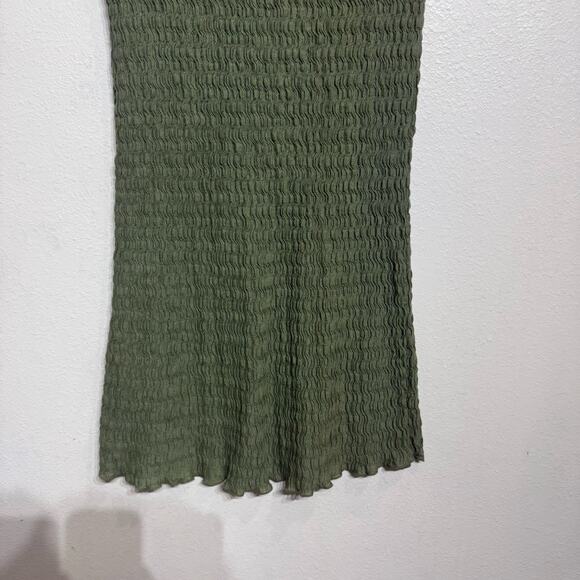 Topshop Green Textured Convertible Maxi Skirt Sz 8 - Picture 9 of 13
